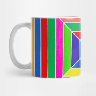 Square Spiral Rainbow Mug